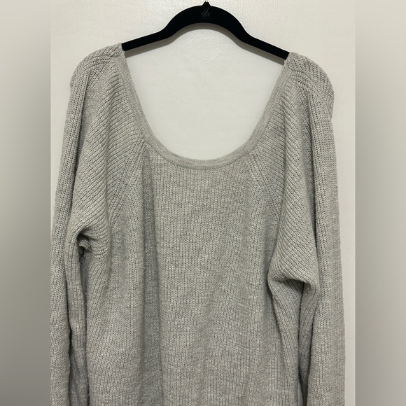 Soft Aerie Sweater with Crisscross Back - Gray - Picture 2 of 9